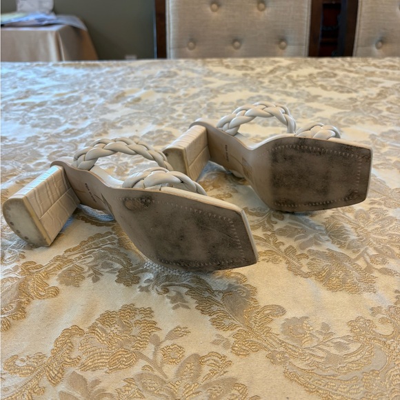 Dolce Vita Braided Strap White Heeled Sandals - Picture 3 of 4